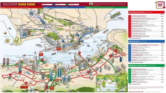 Hong Kong kaart Grote Bus