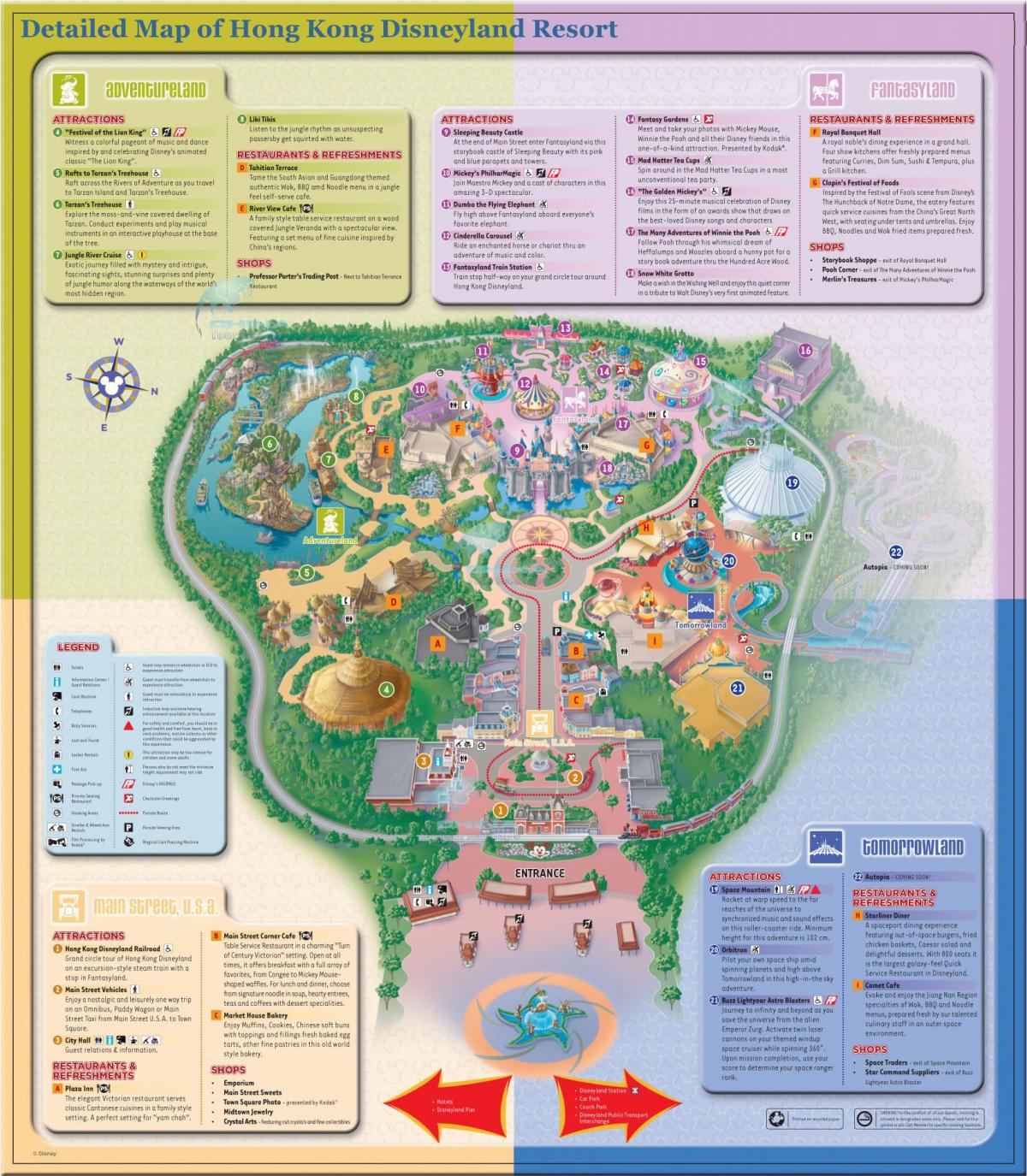 Hongkong Disneyland park kaart